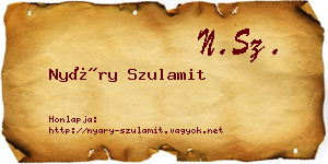 Nyáry Szulamit névjegykártya