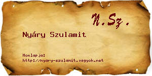 Nyáry Szulamit névjegykártya